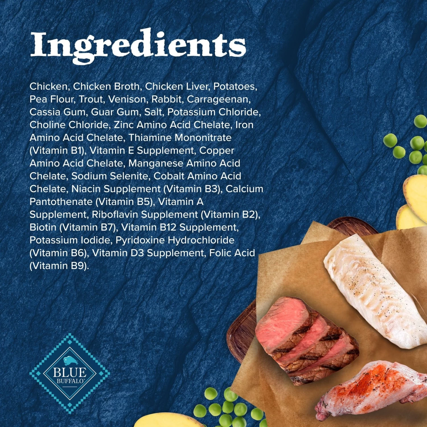 Blue Buffalo Wilderness Snake River Grill Trout, Venison & Rabbit Formula Grain-Free Canned Dog Food - Image 4