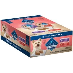 Blue Buffalo Divine Delights Pate Small Breed Variety Pack Filet Mignon & Porterhouse Flavor Dog Food Trays, 3.5-oz Tray, Case Of 12