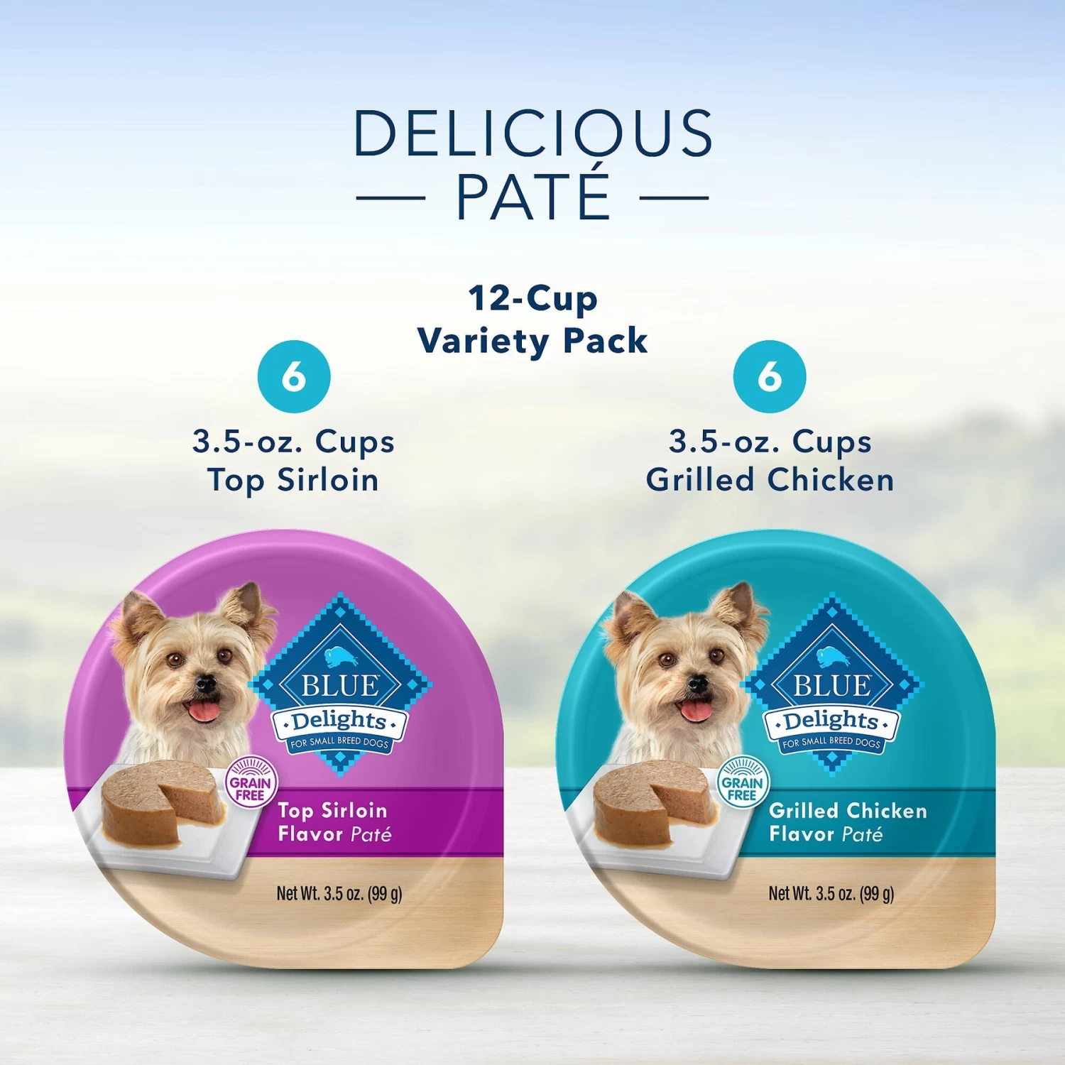 Blue Buffalo Divine Delights Pate Variety Pack Top Sirloin & Grilled Chicken Flavor Dog Food Trays - Image 7