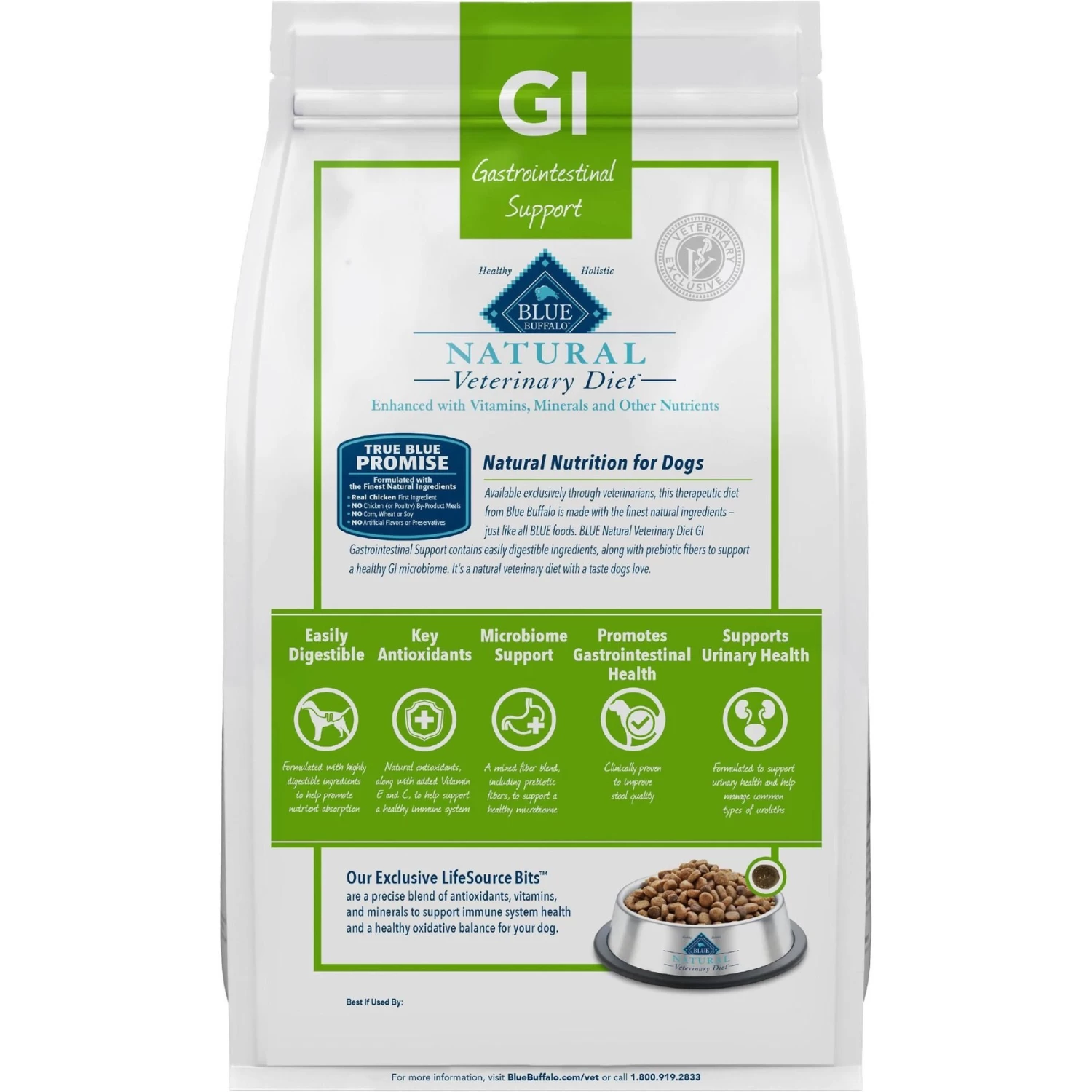 Blue Buffalo Natural Veterinary Diet GI Gastrointestinal Support Dry Dog Food - Image 2