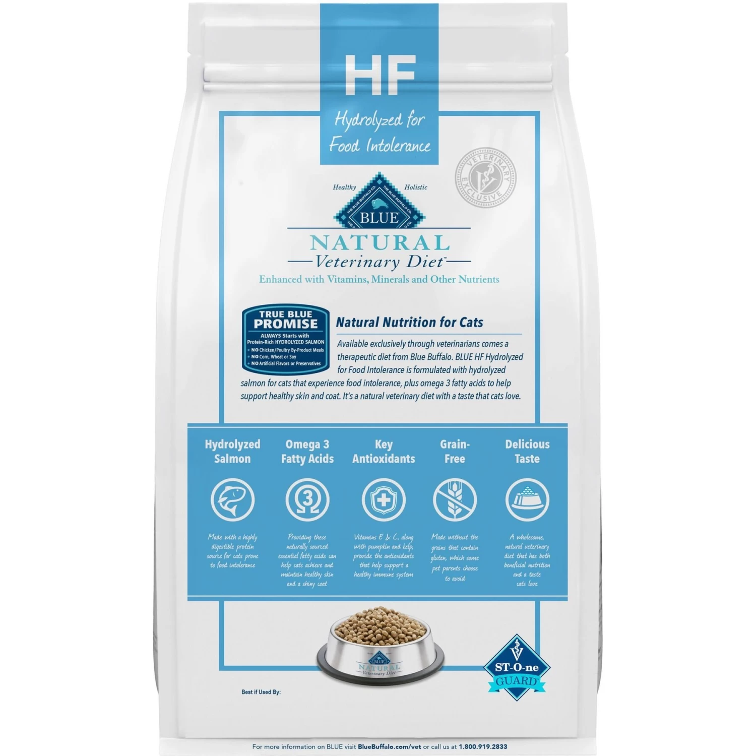 Blue Buffalo Natural Veterinary Diet HF Hydrolyzed For Food Intolerance Grain-Free Dry Cat Food - Image 2