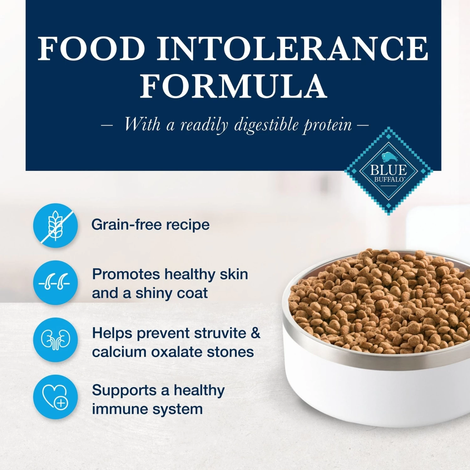 Blue Buffalo Natural Veterinary Diet HF Hydrolyzed For Food Intolerance Grain-Free Dry Cat Food - Image 3