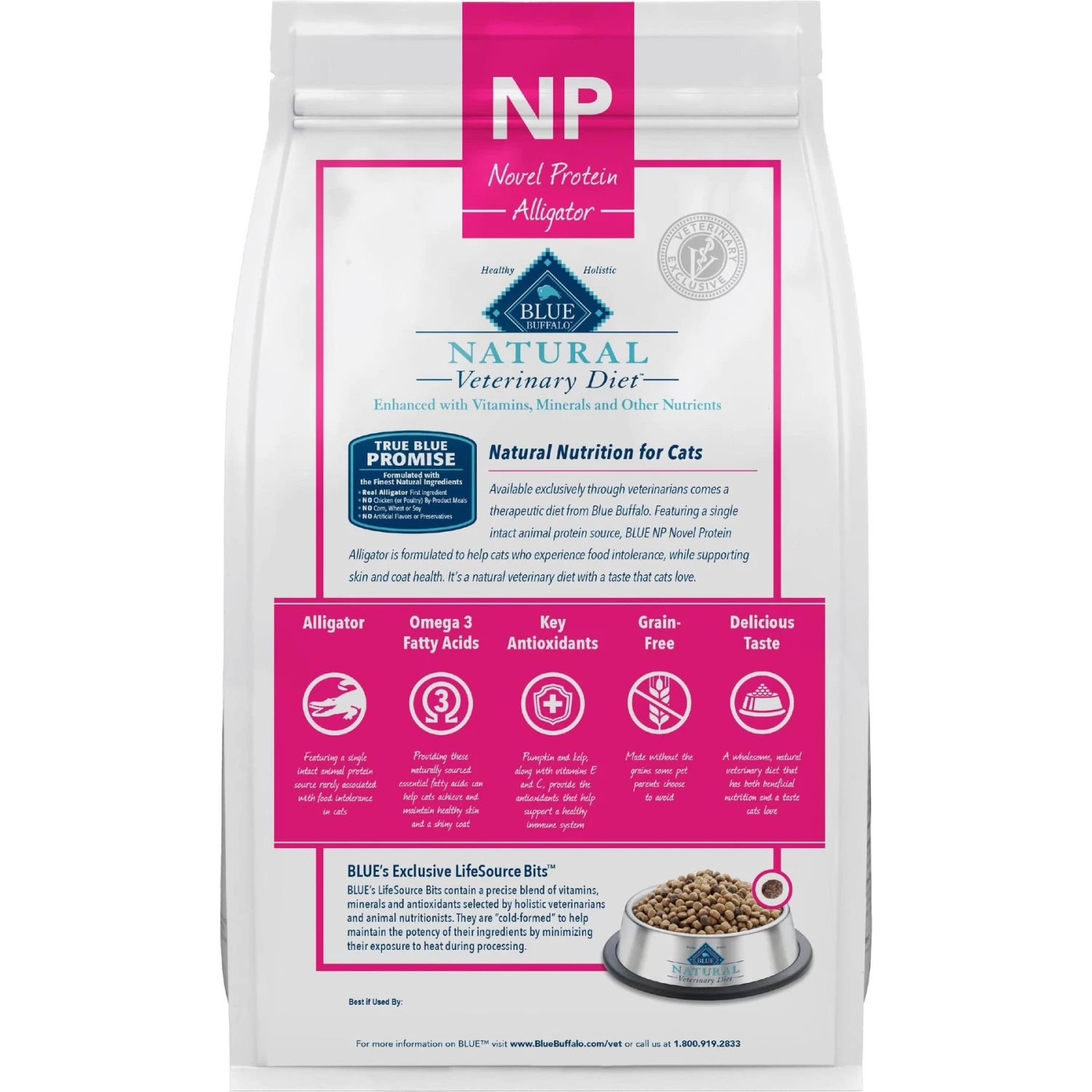 Blue Buffalo Natural Veterinary Diet NP Novel Protein Alligator Grain-Free Dry Cat Food - Image 2