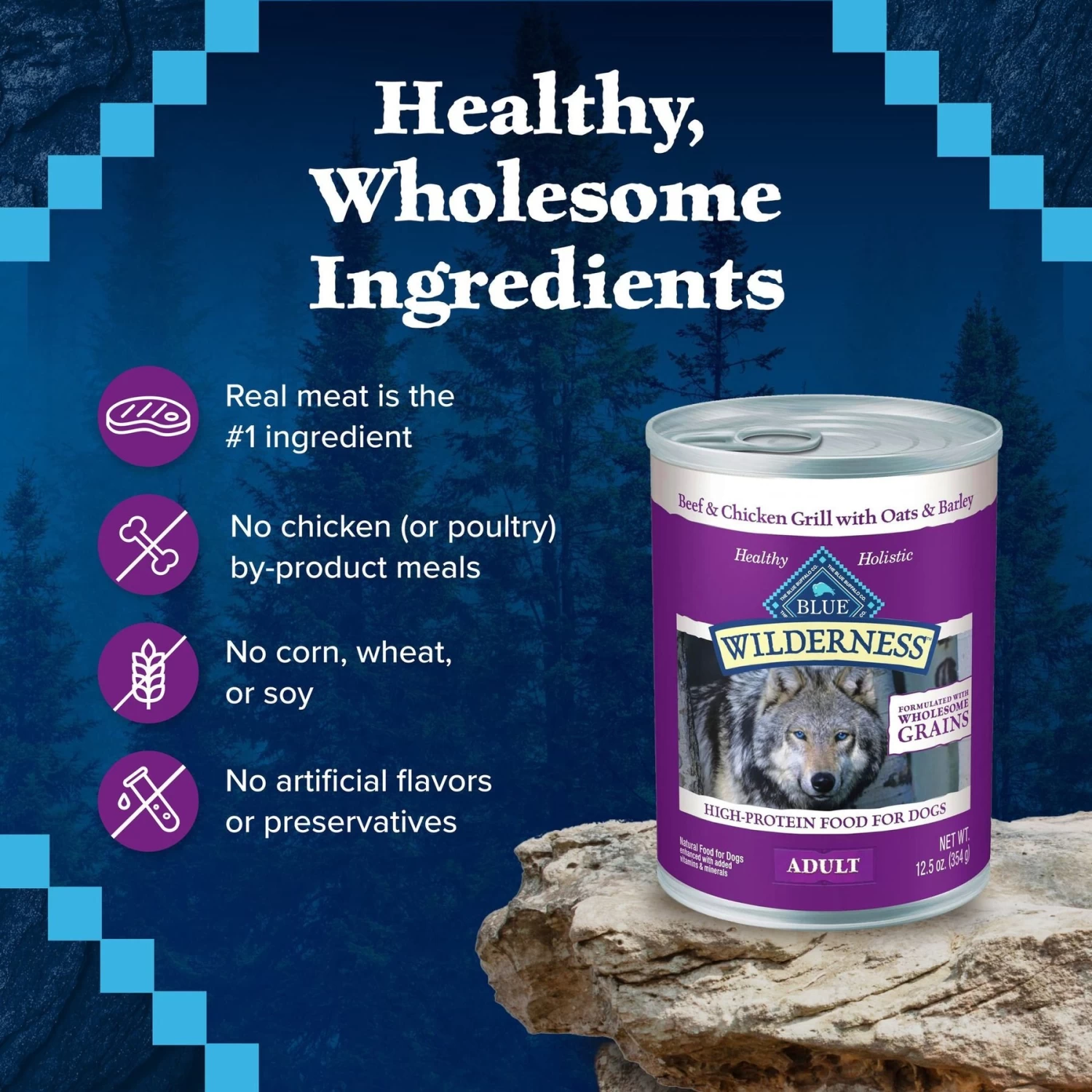 Blue Buffalo Wilderness Beef & Chicken Grill With Oats & Barley Adult Wet Dog Food - Image 6