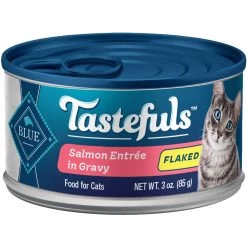 Blue Buffalo Tastefuls Salmon Entrée In Gravy Flaked Wet Cat Food, 3-oz Can, Case Of 24