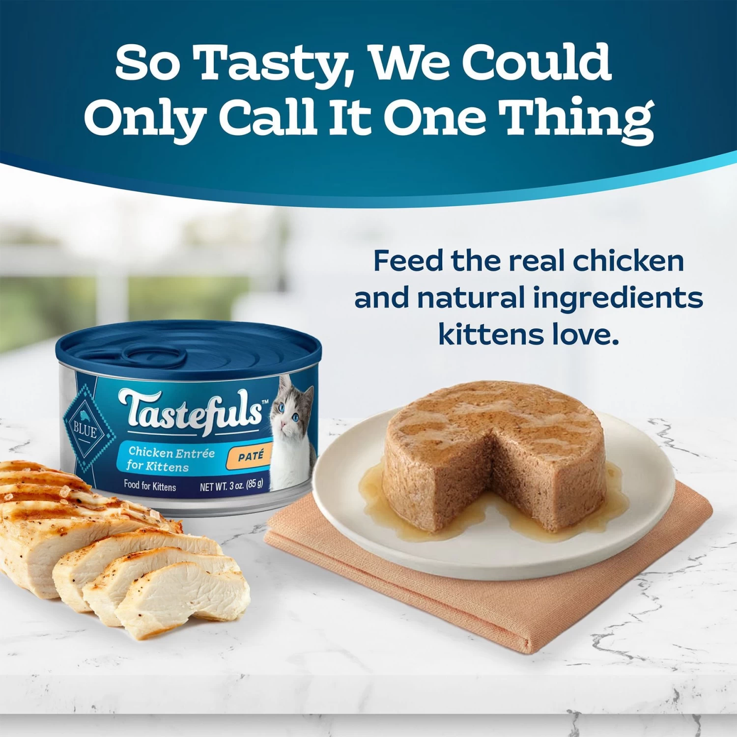 Blue Buffalo Tastefuls Chicken Entrée Kitten Pate Wet Cat Food, 3-oz Can, Case Of 24 - Image 3