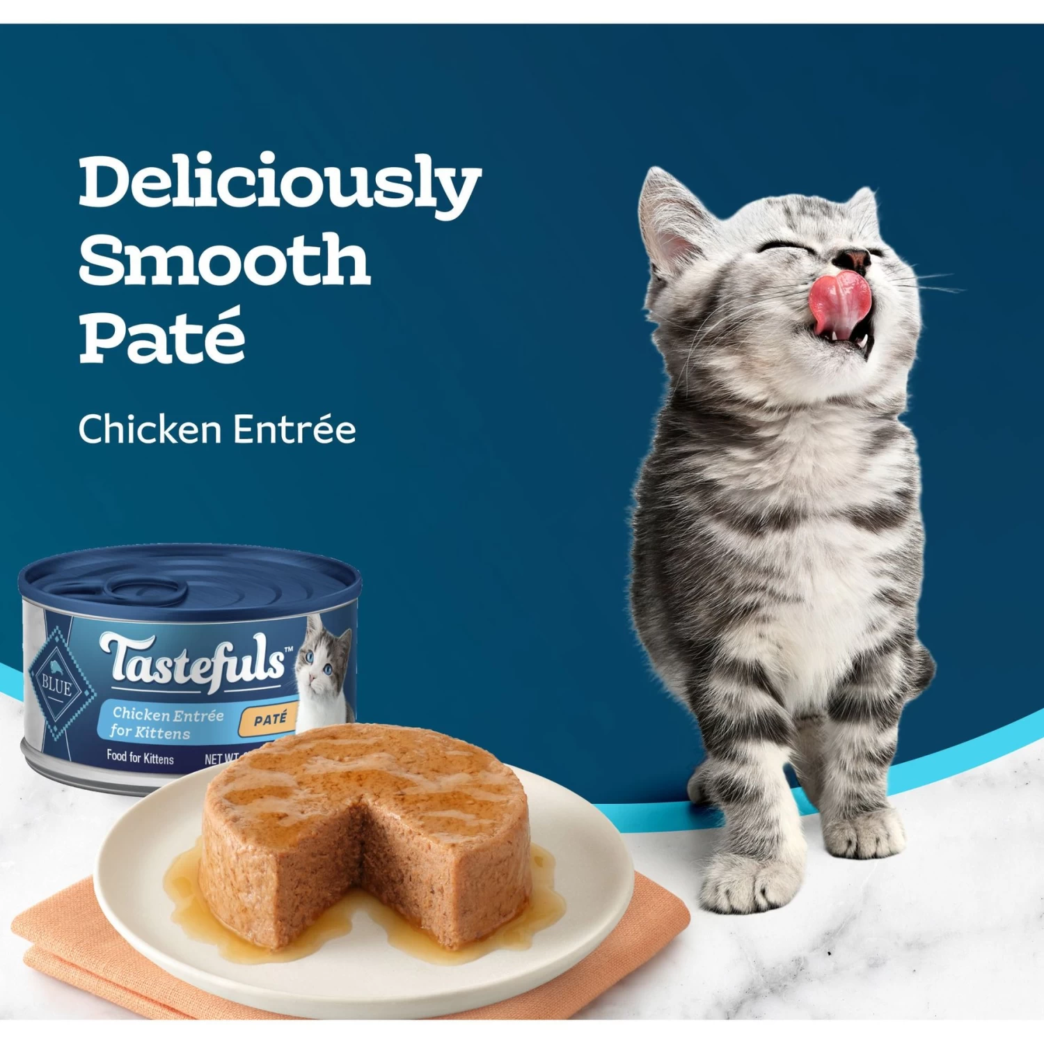 Blue Buffalo Tastefuls Chicken Entrée Kitten Pate Wet Cat Food, 3-oz Can, Case Of 24 - Image 4