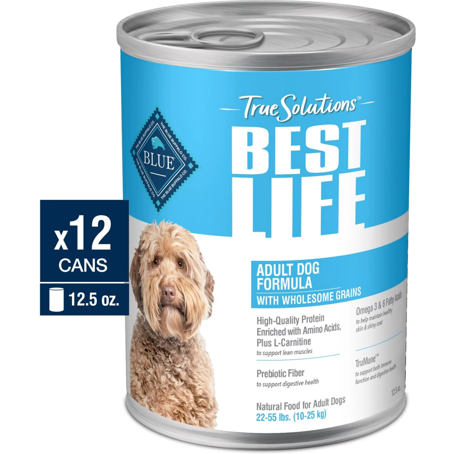 Blue Buffalo True Solutions Best Life Wholesome Grains Medium Breed Adult Wet Dog Food, 12.5-oz Can, Case Of 12