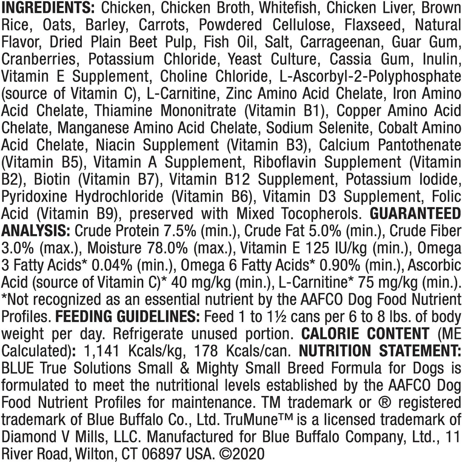 Blue Buffalo True Solutions Small & Mighty Small Breed Formula Adult Wet Dog Food, 5.5-oz Can, Case Of 24 - Image 2