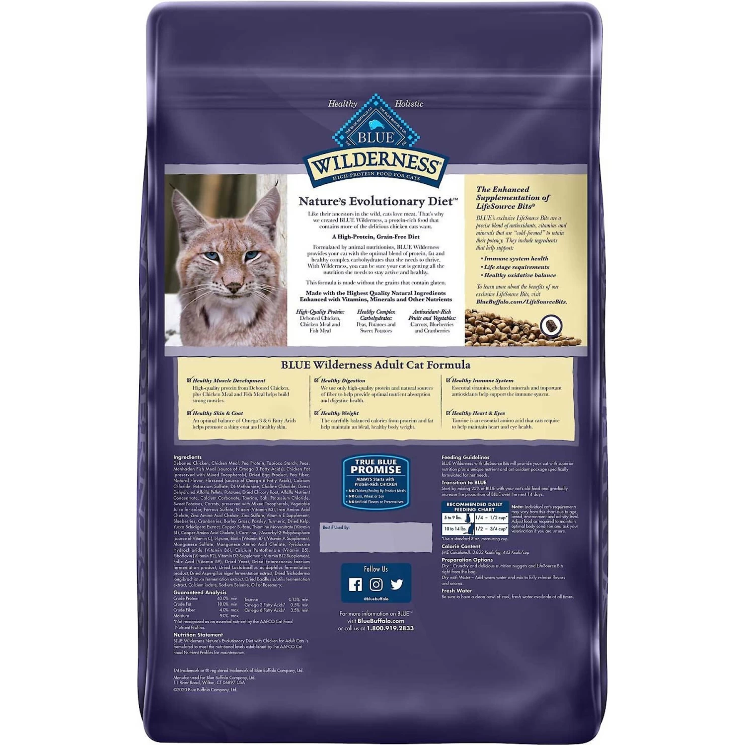 Blue Buffalo Wilderness Chicken Recipe Grain-Free Dry Cat Food & Blue Buffalo Bursts With Paw-Licken Chicken Cat Treats - Image 3