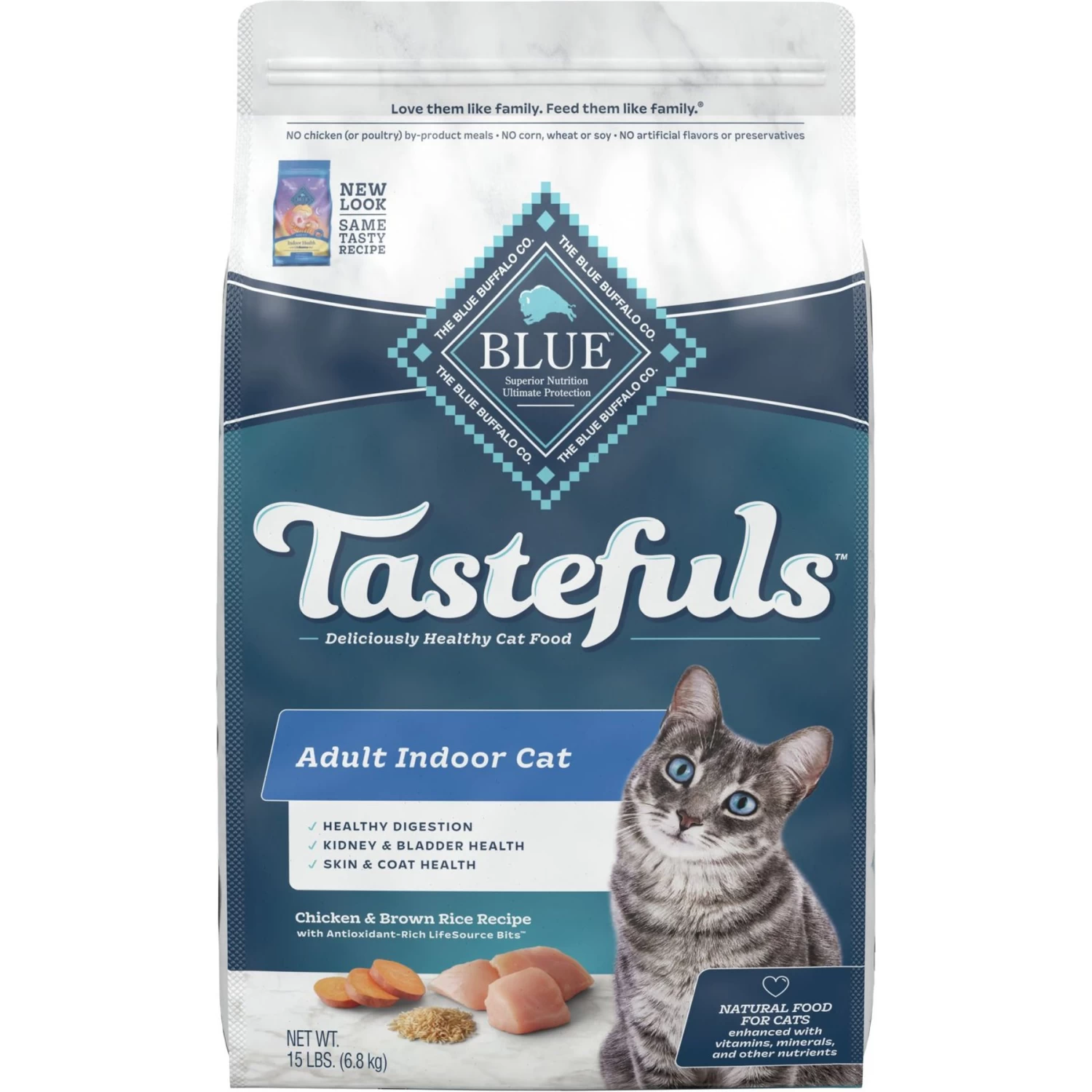Blue Buffalo Tastefuls Chicken Indoor Natural Adult Dry Cat Food & Blue Buffalo Bursts With Savory Seafood Cat Treats - Image 6