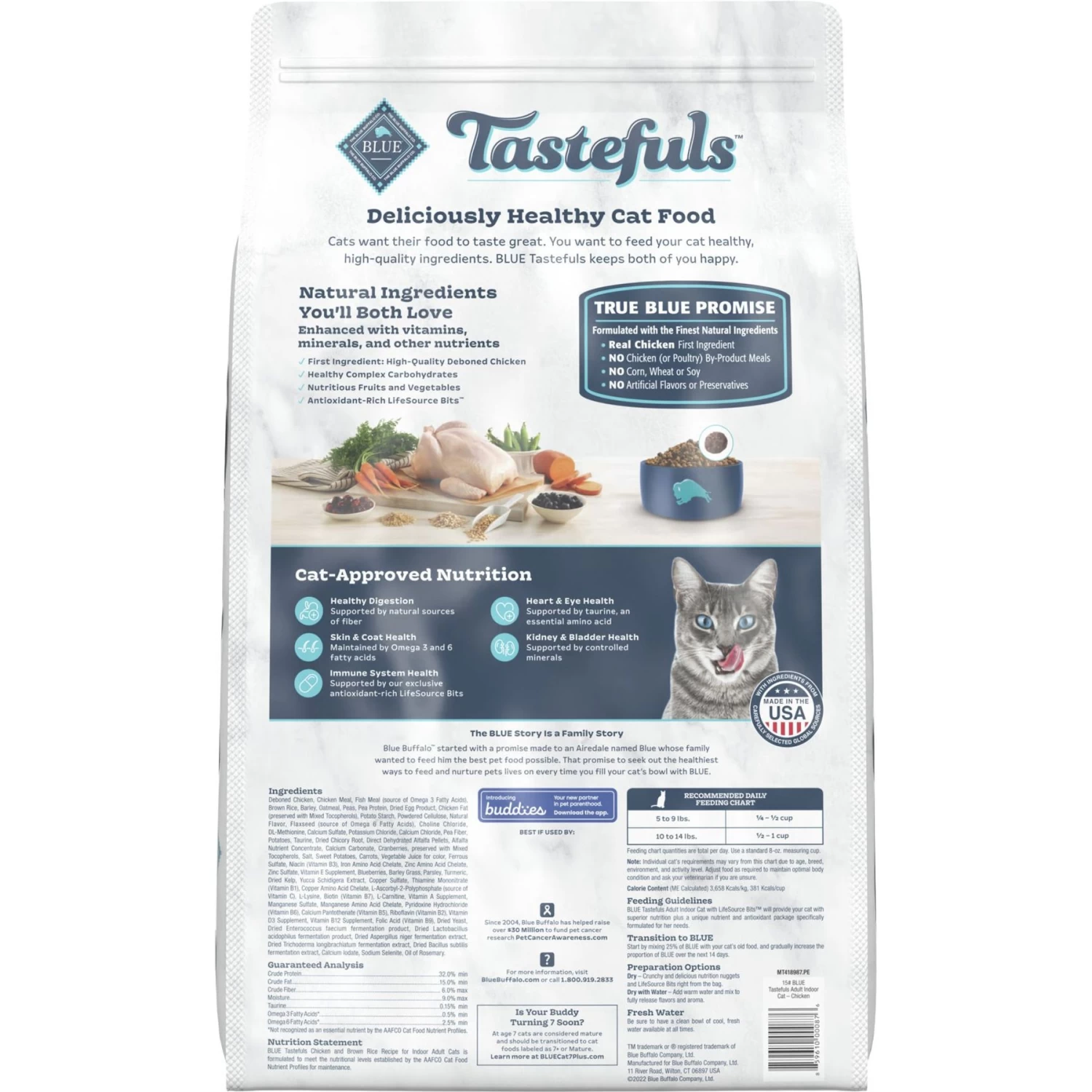Blue Buffalo Tastefuls Chicken Indoor Natural Adult Dry Cat Food & Blue Buffalo Bursts With Savory Seafood Cat Treats - Image 7