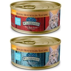 Blue Buffalo Wilderness Rocky Mountain Recipe Flaked Red Meat Feast Adult Grain-Free Canned Cat Food & Blue Buffalo Wilderness Rocky Mountain Recipe Flaked Trout Feast Adult Grain-Free Canned Cat Food