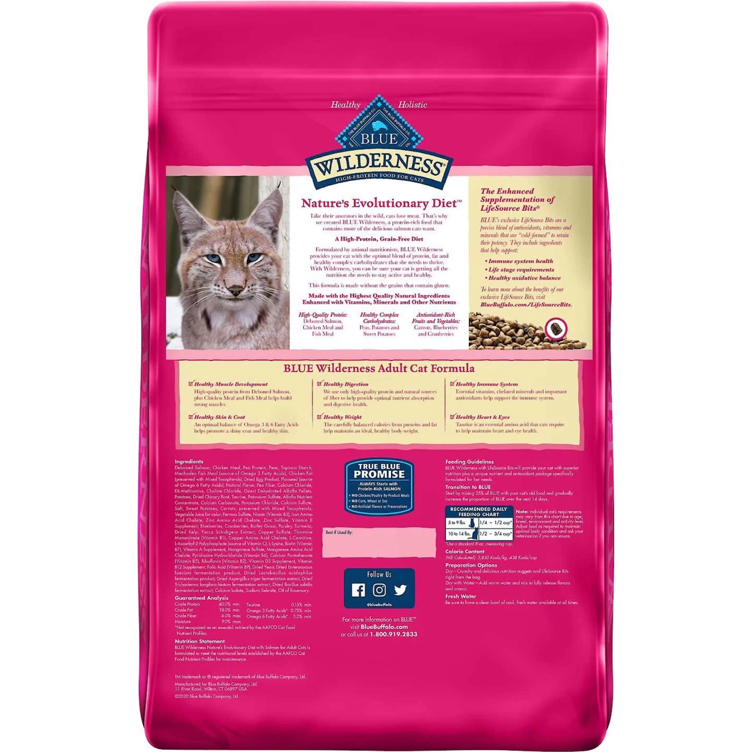 Blue Buffalo Wilderness Salmon Recipe Grain-Free Dry Cat Food & Blue Buffalo Bursts With Savory Seafood Cat Treats - Image 3