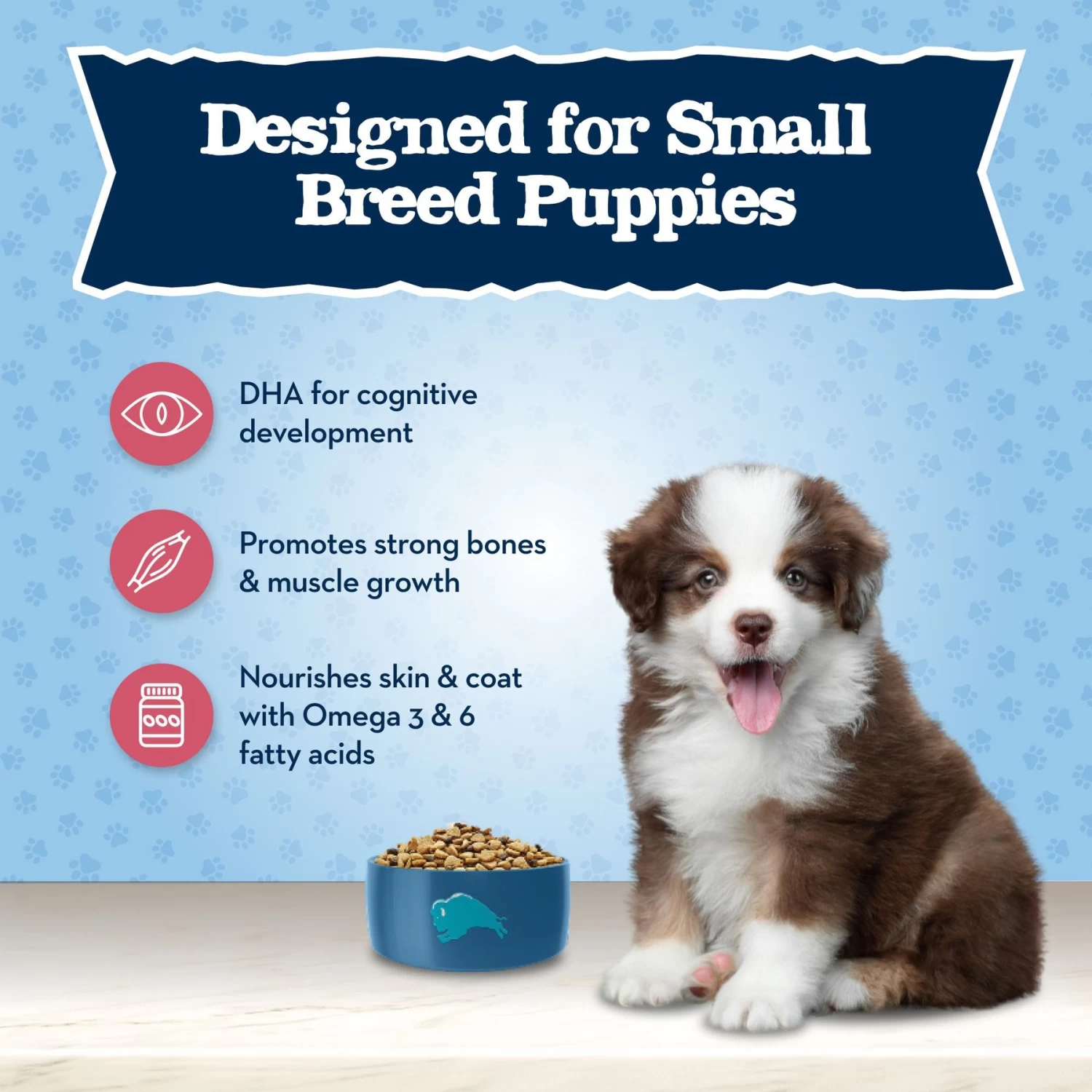 Blue Buffalo Baby Blue Small Breed Healthy Growth Formula Natural Chicken & Oatmeal Rice Recipe Puppy Dry Food, 4-lb Bag - Image 4