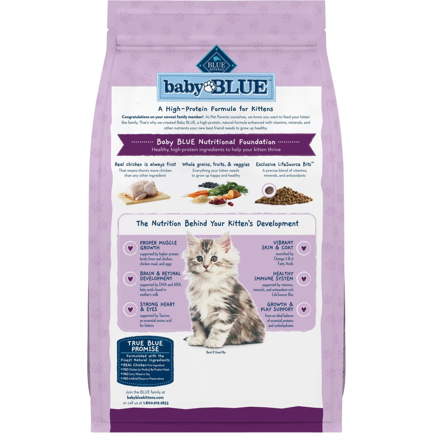 Blue Buffalo Baby Blue Healthy Growth Formula Natural Chicken & Brown Rice Recipe Kitten Dry Food - Image 2