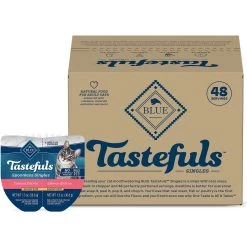 Blue Buffalo Tastefuls Spoonless Singles Salmon Entrée Pate Adult Cat Food, 2.6-oz Cup, Case Of 24