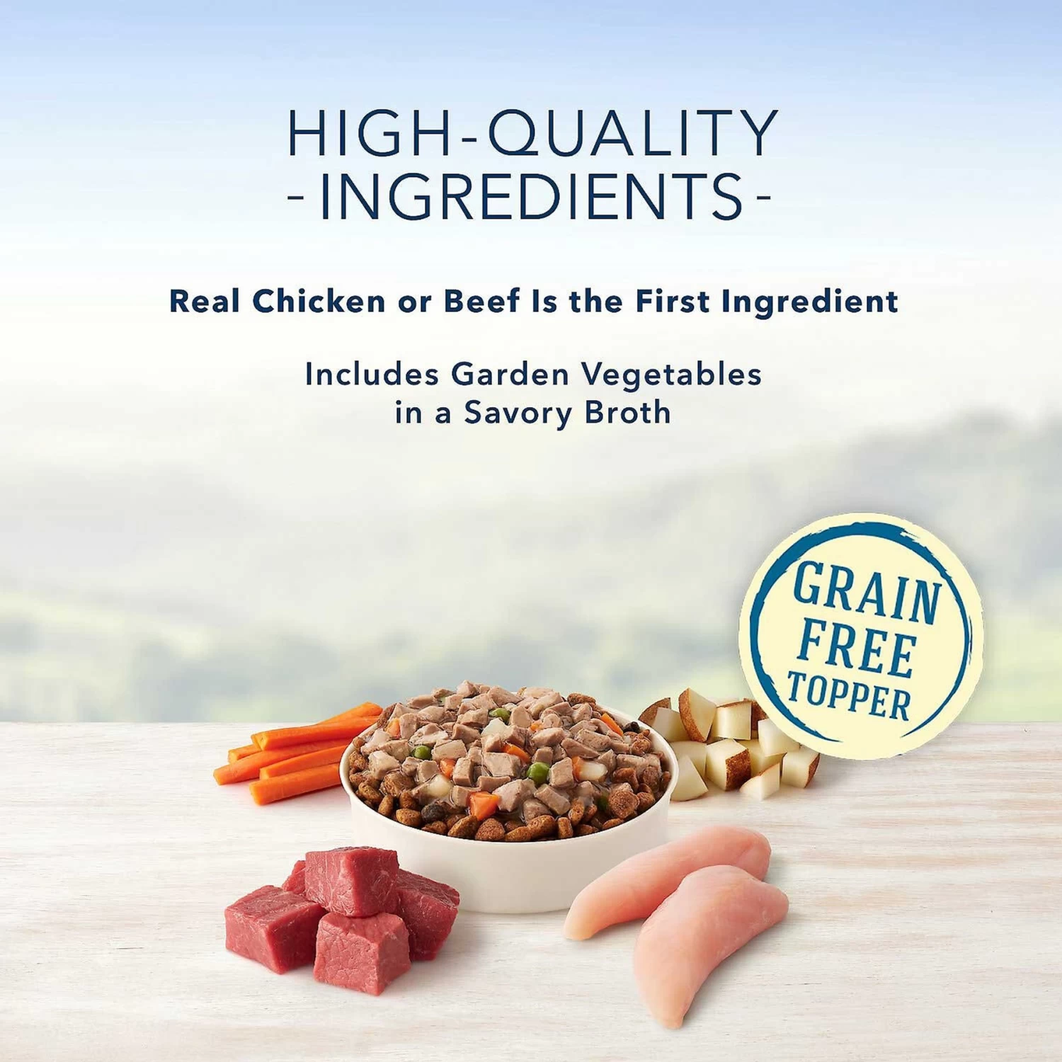 Blue Buffalo Delectables Chicken & Beef Dinner Variety Pack Grain-Free Wet Dog Food Topper, 3-oz Pouches, Case Of 12 & Blue Buffalo Wilderness Trail Toppers Wild Cuts Variety Pack Chunky Chicken & Beef Bites In Gravy Grain-Free Dog Food Topper, 3-oz, Pouch Of 12 - Image 5