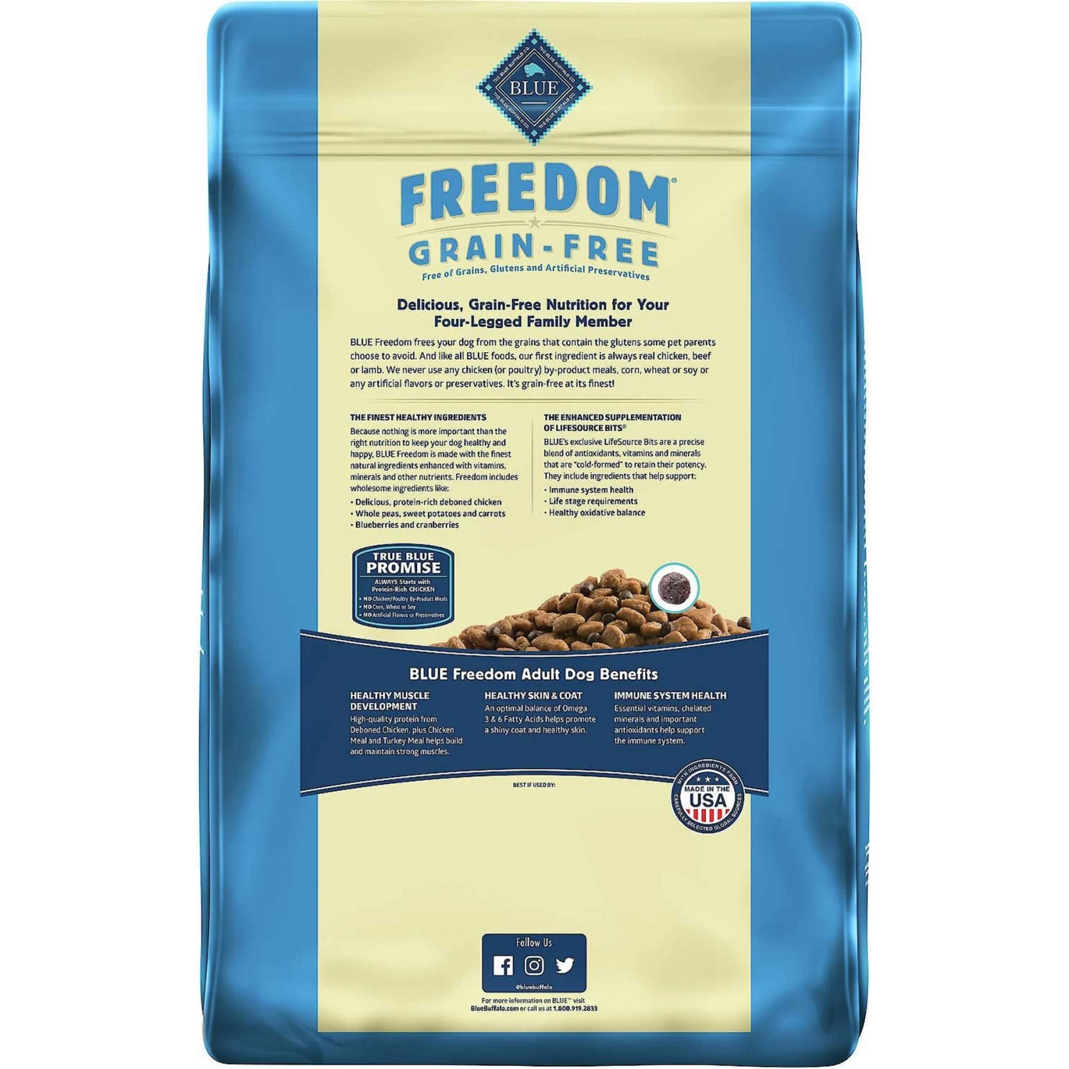 Blue Buffalo Delectables Chicken & Beef Dinner Variety Pack Grain-Free Wet Dog Food Topper, 3-oz Pouches, Case Of 12 & Blue Buffalo Freedom Adult Chicken Recipe Grain-Free Dry Dog Food - Image 7