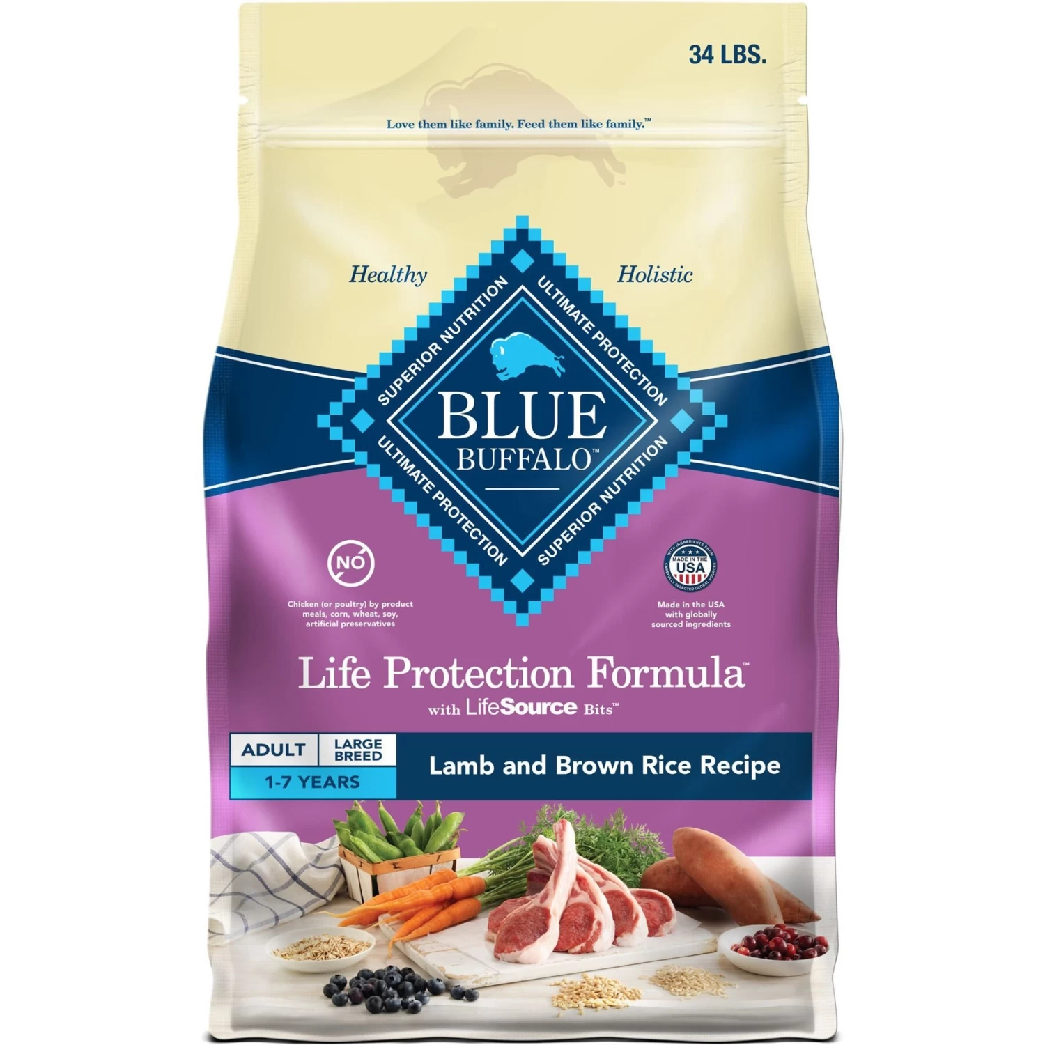 Blue Buffalo Life Protection Formula Large Breed Adult Lamb & Brown Rice Recipe Dry Dog Food