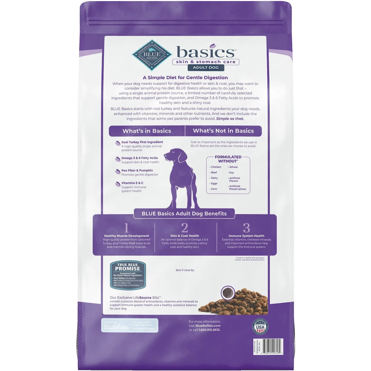 Blue Buffalo Basics Skin & Stomach Care Grain-Free Formula Turkey & Potato Recipe Adult Dry Dog Food & Blue Buffalo Basics Skin & Stomach Care Grain-Free Turkey & Potato Recipe Canned Dog Food - Image 3