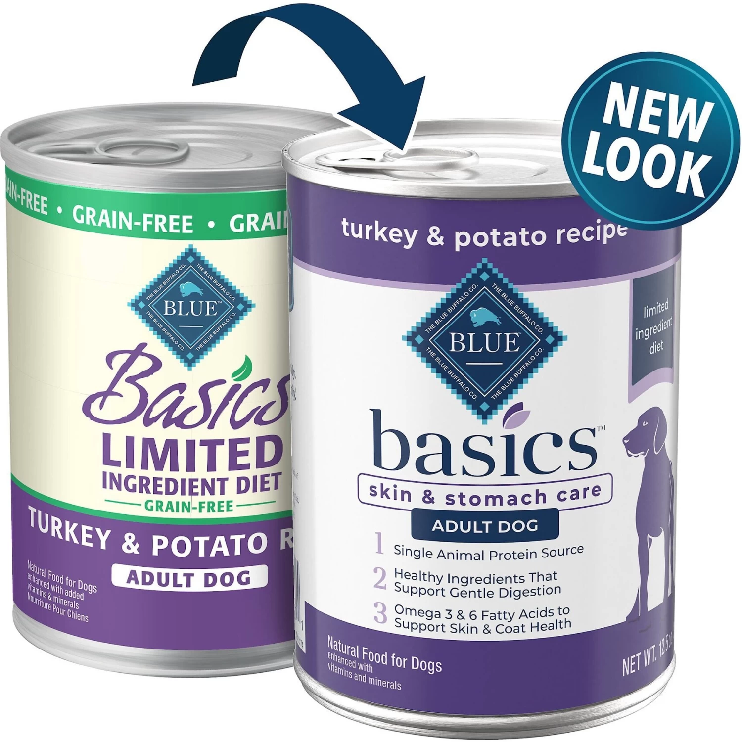 Blue Buffalo Basics Skin & Stomach Care Grain-Free Formula Turkey & Potato Recipe Adult Dry Dog Food & Blue Buffalo Basics Skin & Stomach Care Grain-Free Turkey & Potato Recipe Canned Dog Food - Image 5