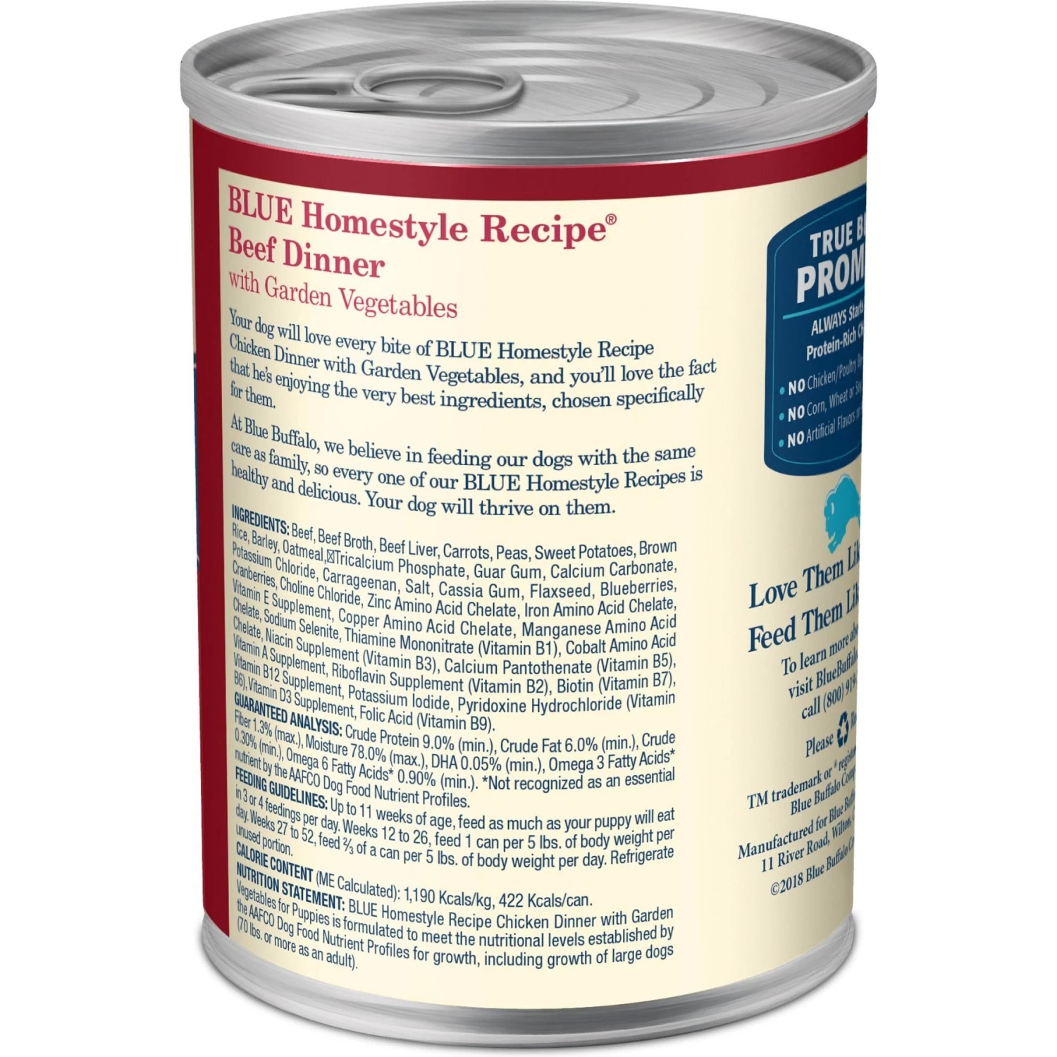 Blue Buffalo Homestyle Recipe Beef Dinner With Garden Vegetables & Sweet Potatoes Canned Dog Food - Image 2