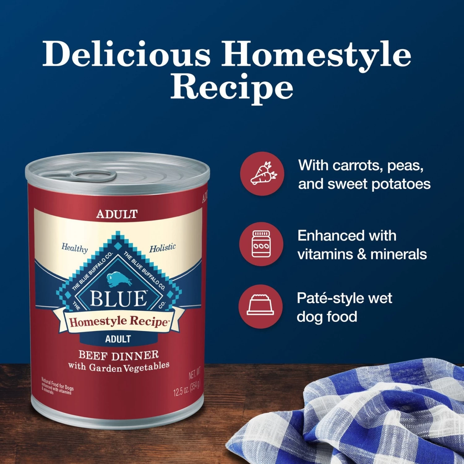 Blue Buffalo Homestyle Recipe Beef Dinner With Garden Vegetables & Sweet Potatoes Canned Dog Food - Image 4