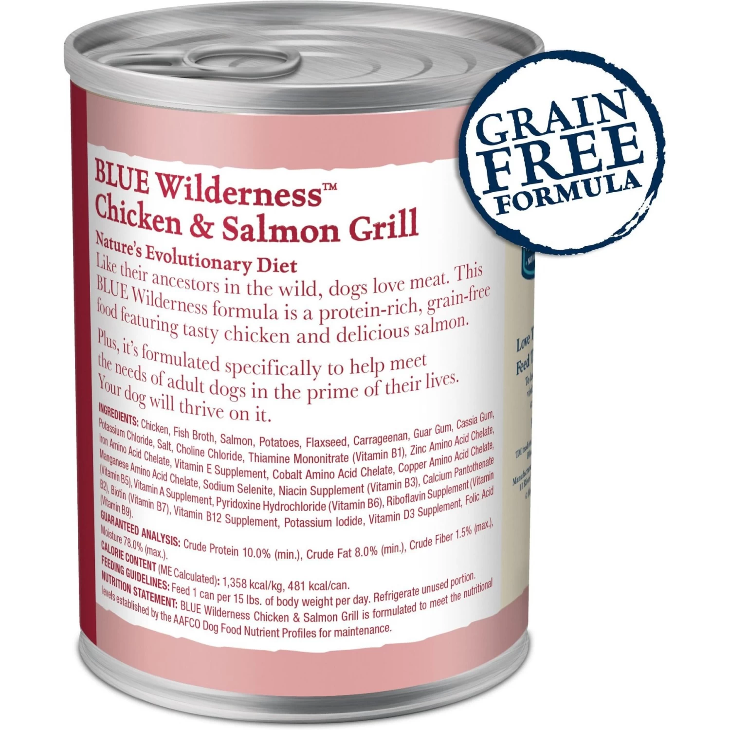 Blue Buffalo Wilderness Salmon & Chicken Grill Grain-Free Canned Dog Food - Image 2