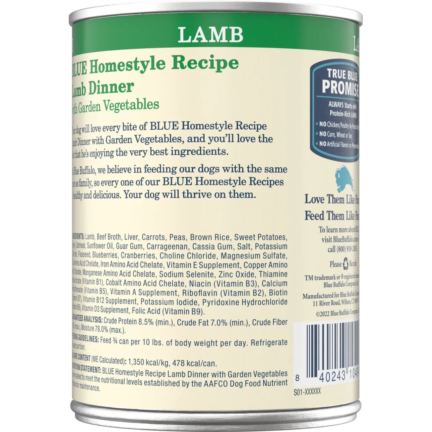 Blue Buffalo Homestyle Recipe Lamb Dinner With Garden Vegetables Canned Dog Food - Image 2