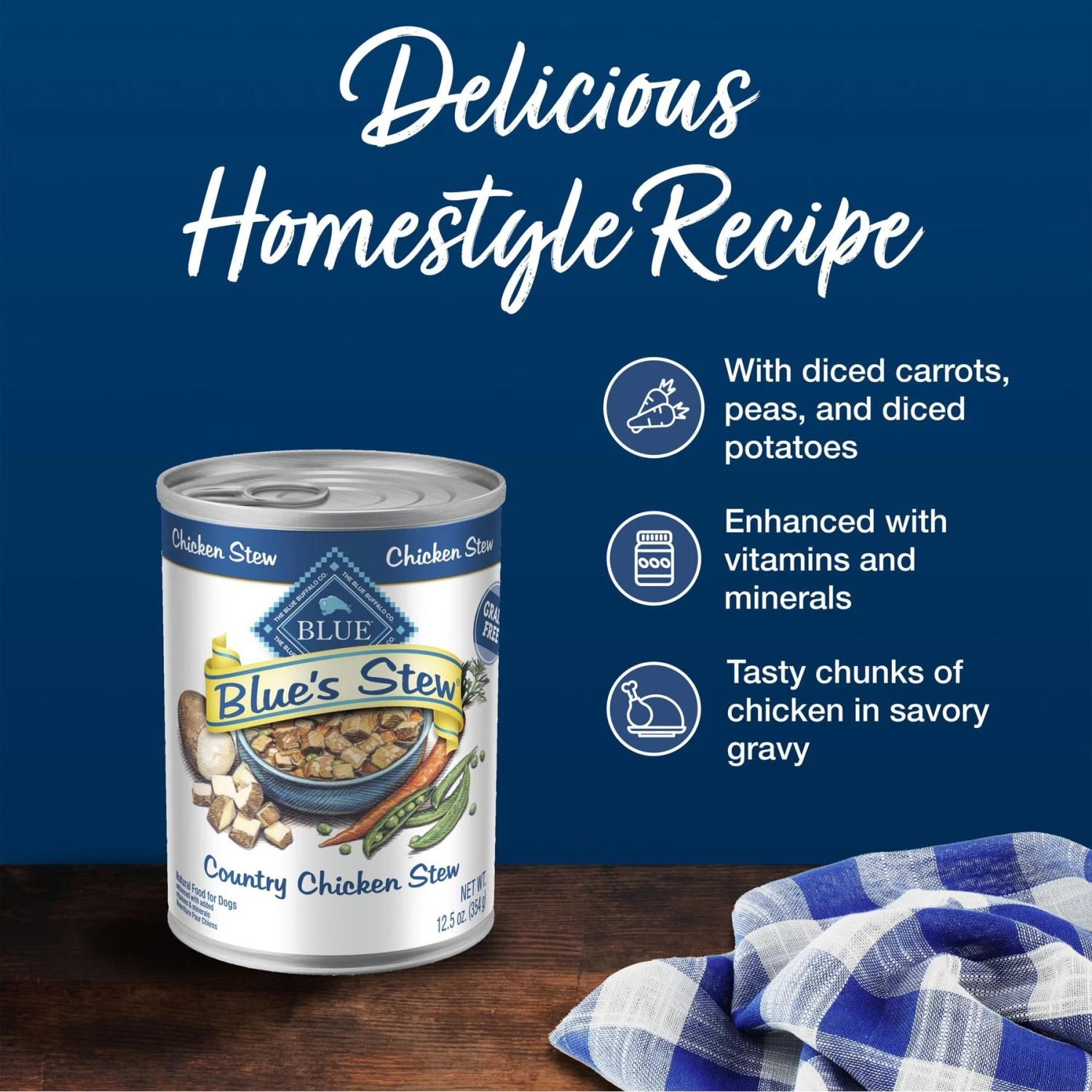 Blue Buffalo Blue's Country Chicken Stew Grain-Free Canned Dog Food - Image 4