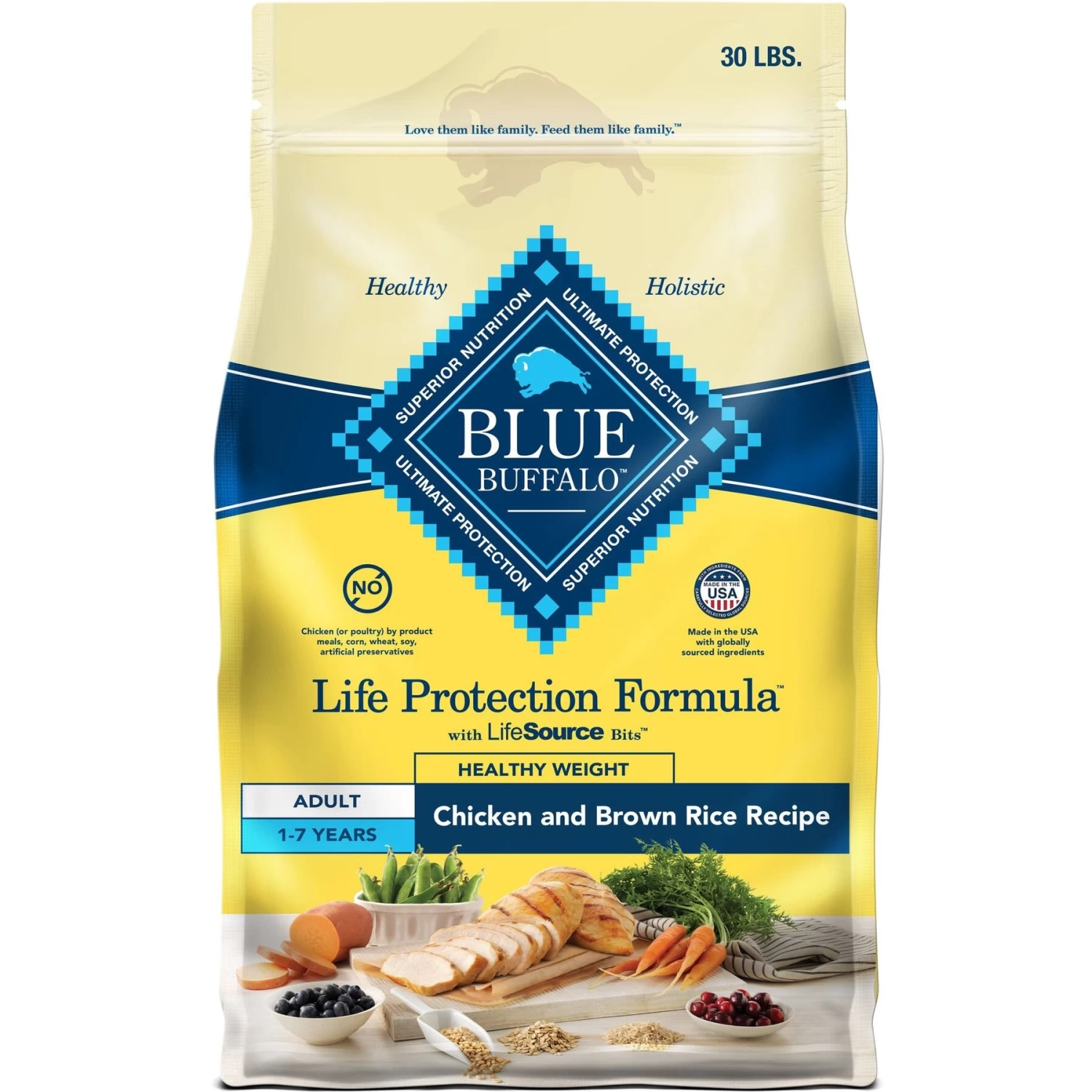 Blue Buffalo Life Protection Formula Healthy Weight Adult Chicken & Brown Rice Recipe Dry Dog Food