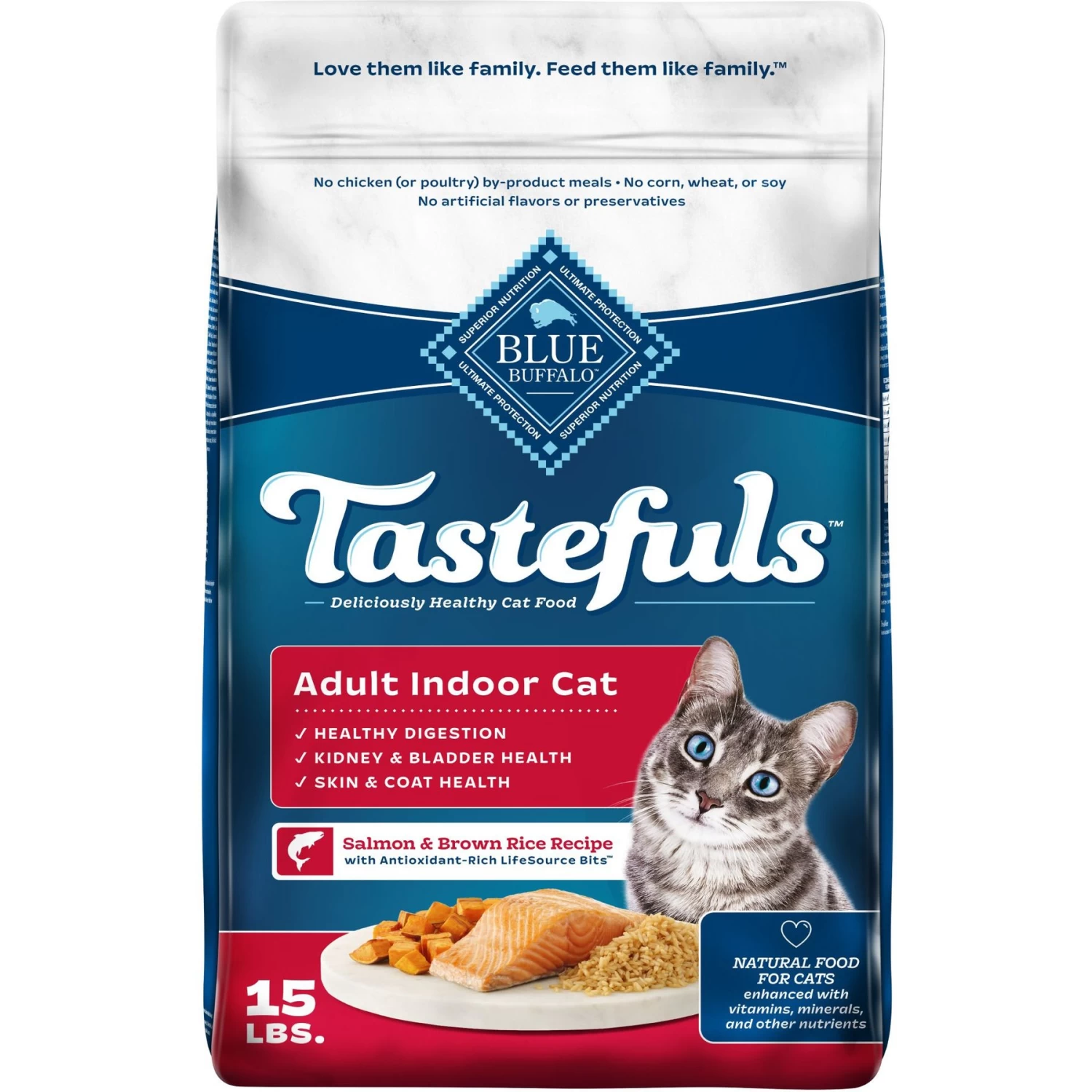Blue Buffalo Tastefuls Indoor Natural Salmon & Brown Rice Adult Dry Cat Food
