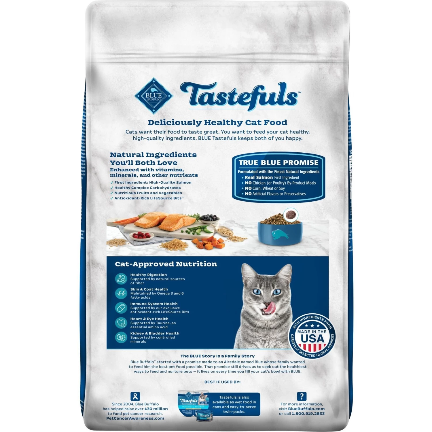 Blue Buffalo Tastefuls Indoor Natural Salmon & Brown Rice Adult Dry Cat Food - Image 2