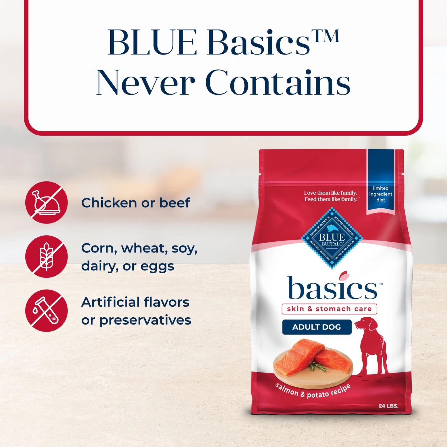 Blue Buffalo Basics Skin & Stomach Care Salmon & Potato Recipe Adult Dry Dog Food - Image 6