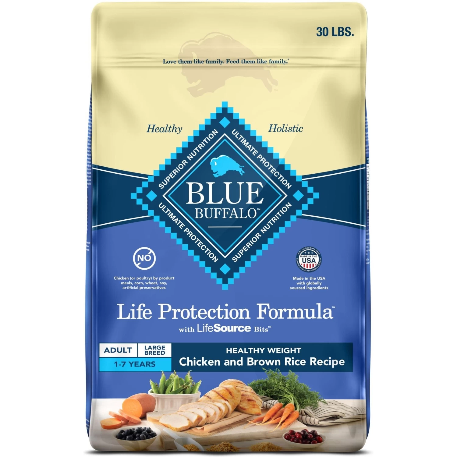 Blue Buffalo Life Protection Formula Large Breed Healthy Weight Adult Chicken & Brown Rice Recipe Dry Dog Food