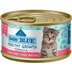 Blue Buffalo Baby Blue Healthy Growth Formula Grain-Free High Protein Salmon Recipe Kitten Wet Food, 3-oz Cans, Case Of 24
