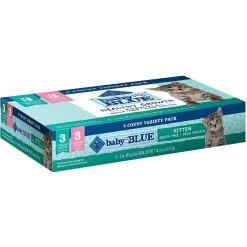 Blue Buffalo Baby Blue Healthy Growth Formula Grain-Free High Protein Variety Pack Kitten Wet Food, 3-oz Can, Case Of 6