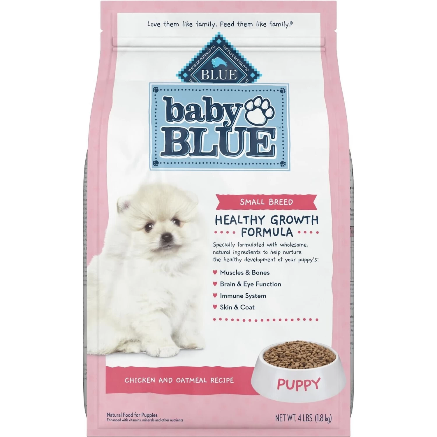 Blue Buffalo Baby Blue Small Breed Healthy Growth Formula Natural Chicken & Oatmeal Rice Recipe Puppy Dry Food, 4-lb Bag & Blue Buffalo Baby Blue Healthy Growth Formula Natural Chicken & Vegetable Recipe Puppy Wet Food, 3.5-oz Cups, Case Of 12 - Image 6