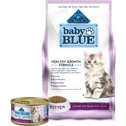 Blue Buffalo Baby Blue Healthy Growth Formula Natural Chicken & Brown Rice Recipe Kitten Dry Food & Blue Buffalo Baby Blue Healthy Growth Formula Natural Chicken Recipe Kitten Wet Food