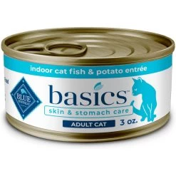 Blue Buffalo Basics Skin & Stomach Care Grain-Free Fish & Potato Entree Indoor Adult Canned Cat Food
