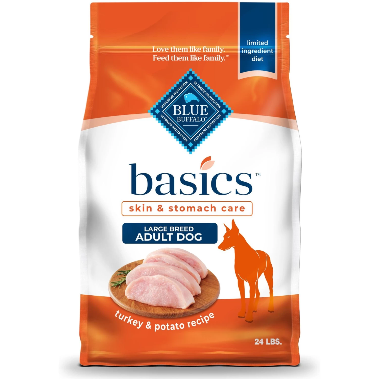 Blue Buffalo Basics Skin & Stomach Care Turkey & Potato Recipe Large Breed Adult Dry Dog Food