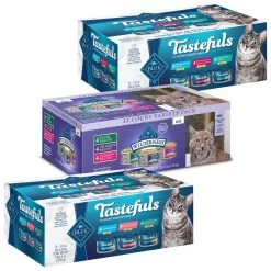 Blue Buffalo Wilderness Pate Variety Pack Duck, Chicken & Salmon Grain-Free Cat Canned Food + 2 Items