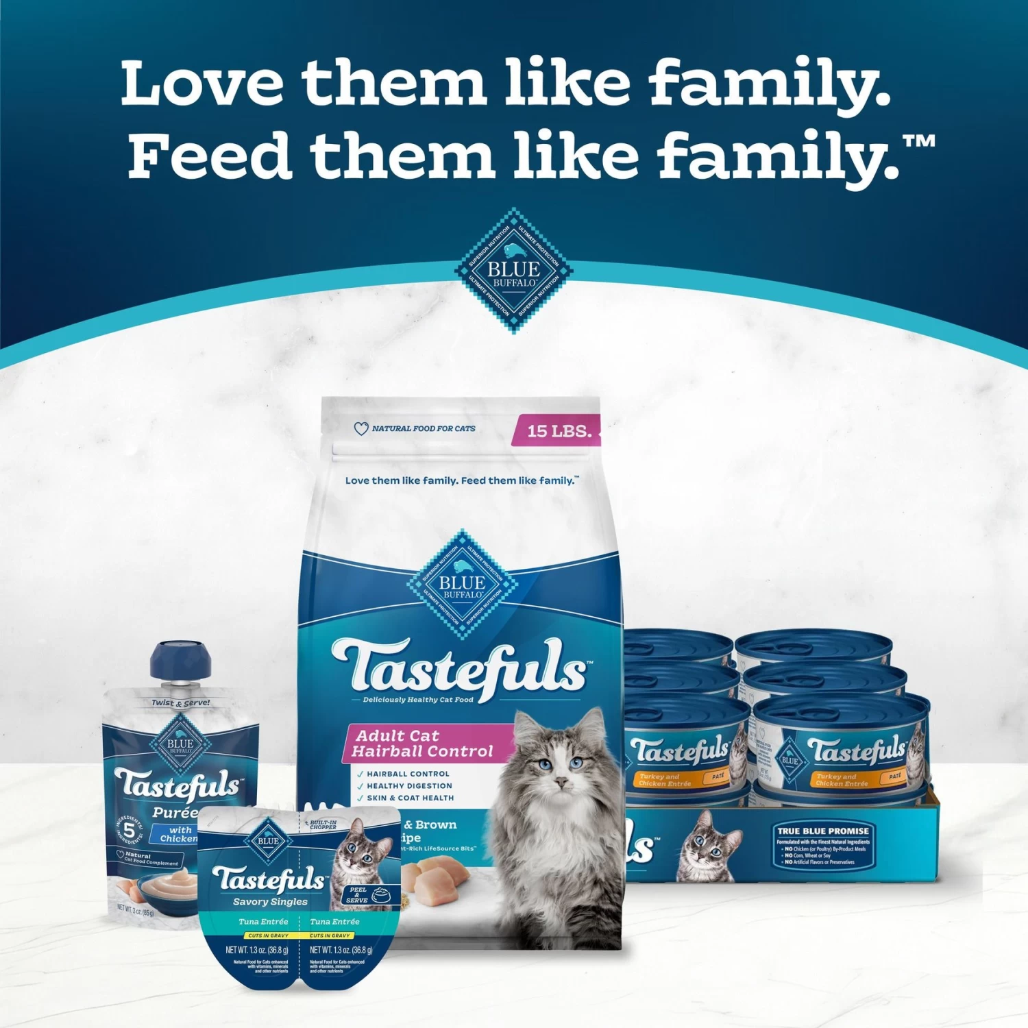 Blue Buffalo Tastefuls Hairball Control Natural Chicken & Brown Rice Recipe Adult Dry Cat Food - Image 9