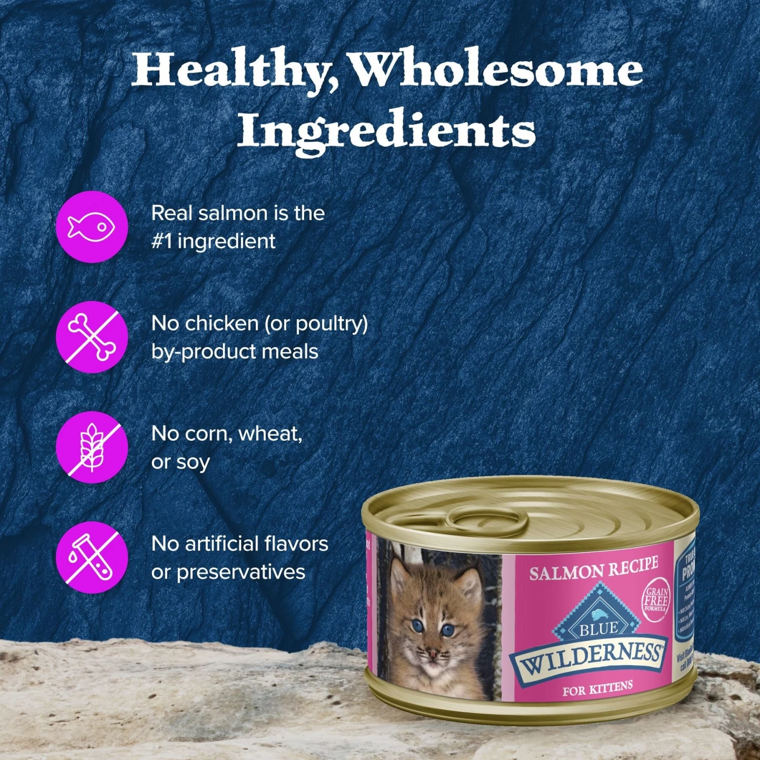 Blue Buffalo Wilderness Kitten Salmon Grain-Free Canned Cat Food - Image 6