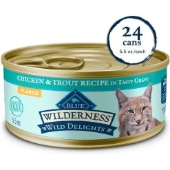 Blue Buffalo Wilderness Wild Delights Flaked Chicken & Trout Grain-Free Canned Cat Food