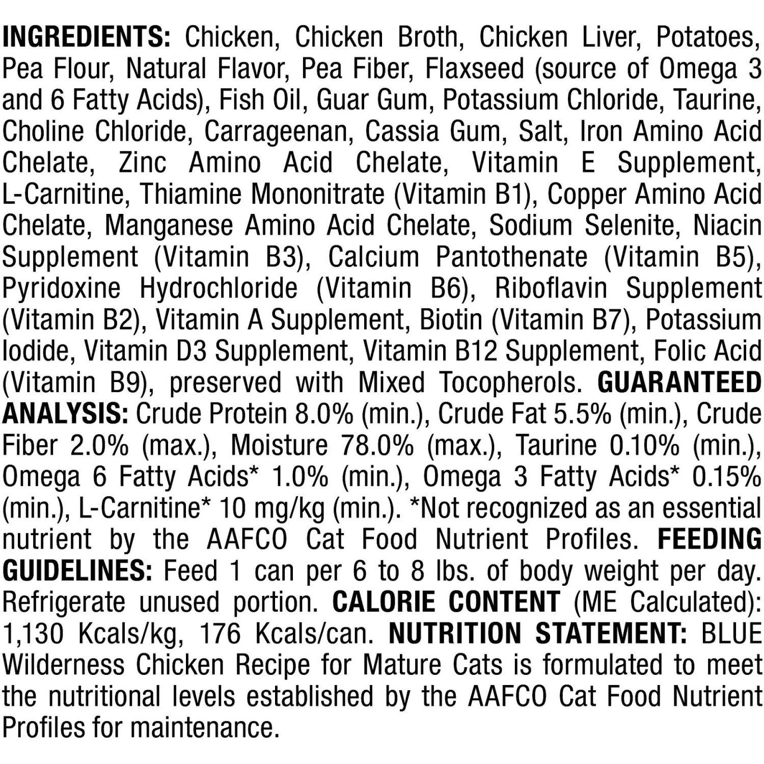 Blue Buffalo Wilderness Mature Chicken Recipe Grain-Free Canned Cat Food - Image 3