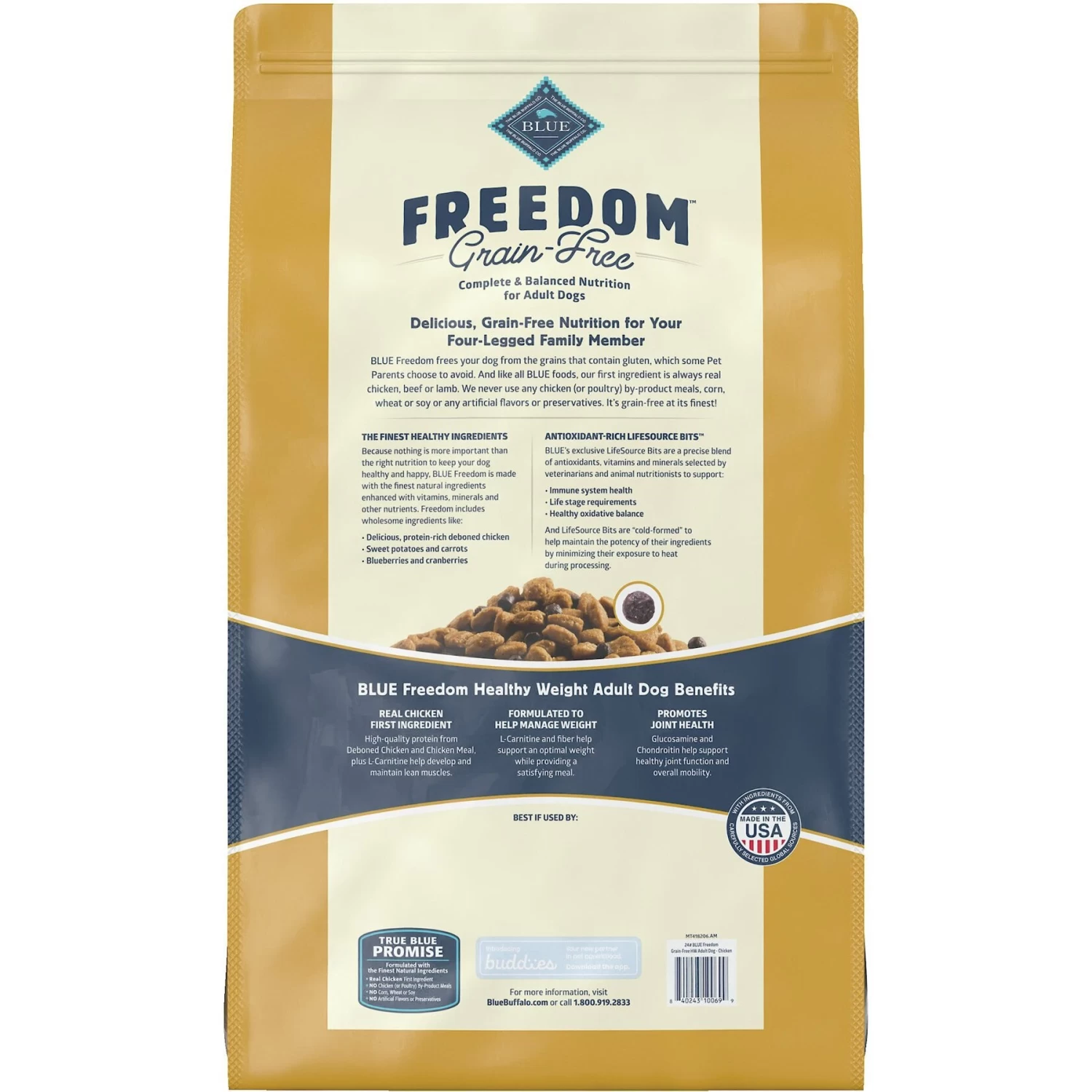 Blue Buffalo Freedom Adult Healthy Weight Chicken Recipe Grain-Free Dry Dog Food - Image 2