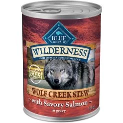 Blue Buffalo Wilderness Wolf Creek Stew Savory Salmon Stew Grain-Free Adult Canned Dog Food