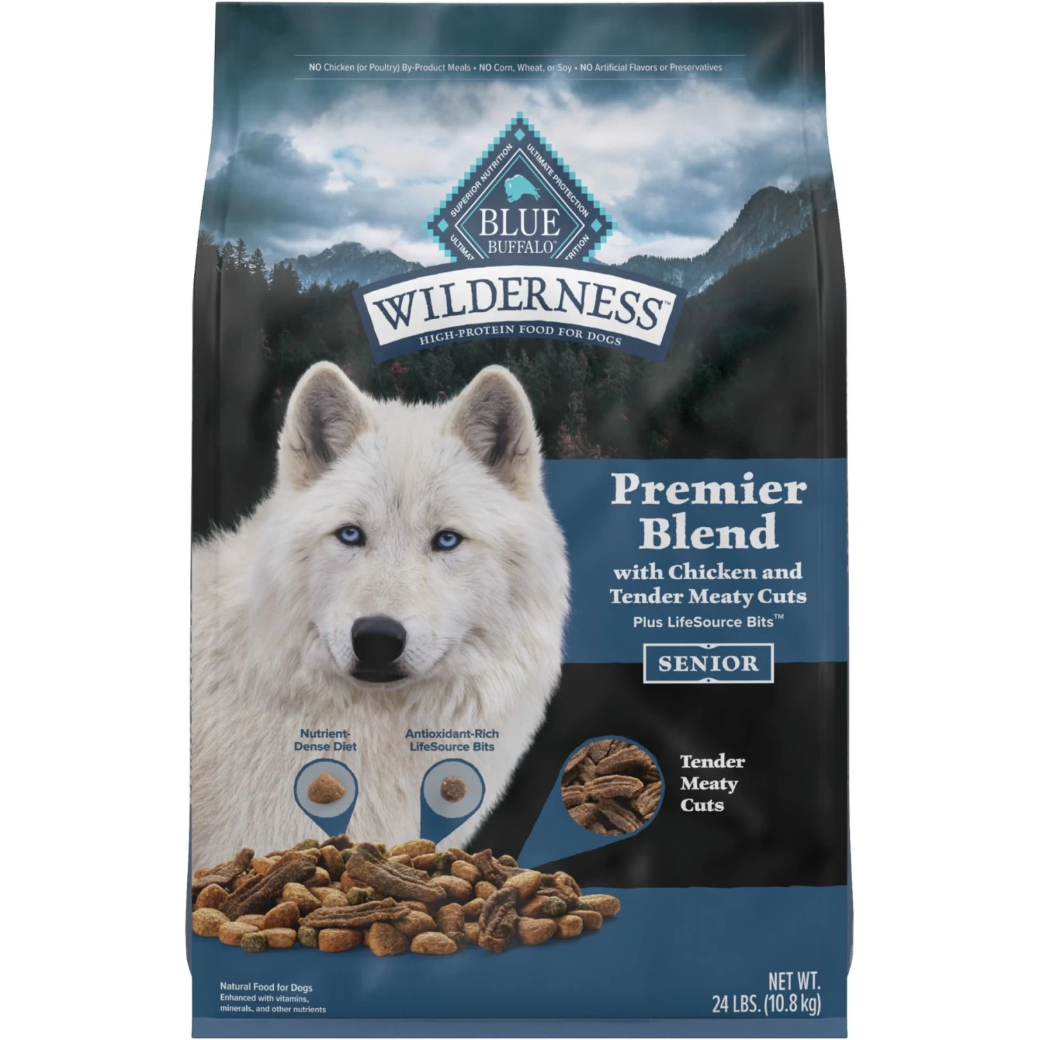 Blue Buffalo Blue Wilderness Premier Blend With Meaty Cuts Chicken Senior Dry Dog Food
